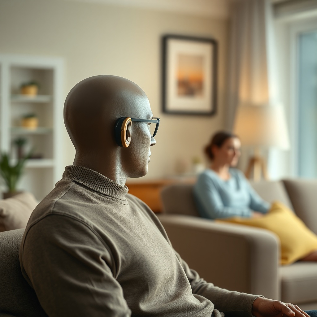 <A KEMAR manikin seated in a quiet